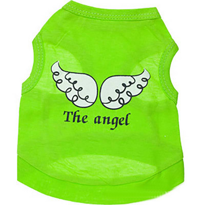 Дишаща кучешка жилетка Сладка ангелска шарка Тениска без ръкави Летни кучешки ежедневни дрехи Цветни кучета Жилетка Облекло за домашни любимци Дрехи