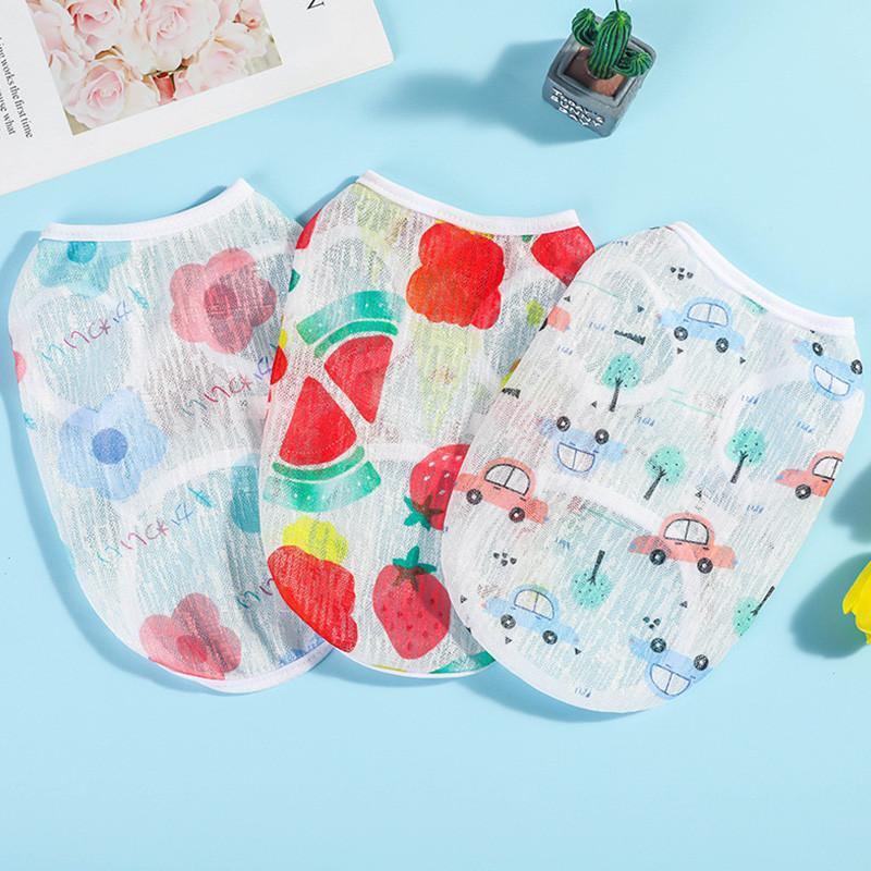 Suns Vasaras Apģērbi Suņi Plāna Veste Jauka multfilma Apdrukāta Pludmales Apģērbs Kaķu T-krekls Saules aizsardzības Apģērbs Mazam Lielam Kaķa Sunim