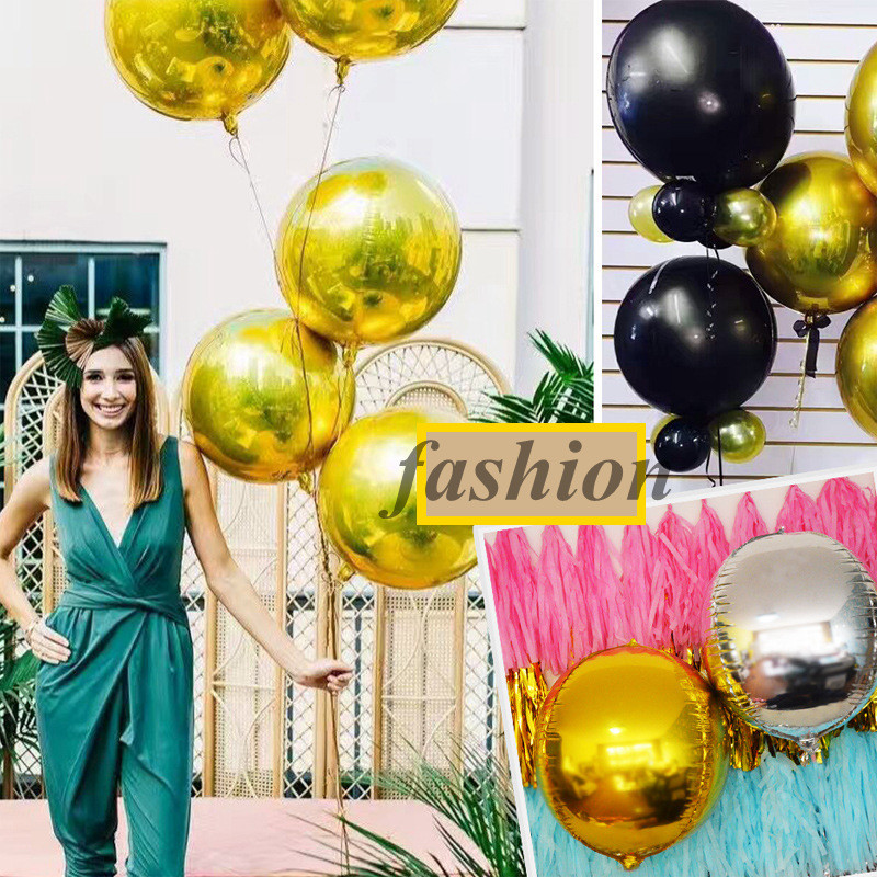 1 gab. 22 collu 4D liela, melna zelta rozā rozā zelta apaļa hēlija balons kāzu dzimšanas dienas ballīte, kas dekorē bērnu dušas rotaļlietu hēlija bumbiņu