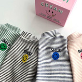 Smaidiņš Jauki mājdzīvnieku suņi Apģērbi Svītrai Kokvilnas Suņi Vestes Krekls Elpojošs Kucēns Maziem Vidējiem Suņiem Apģērbs Franču buldogs