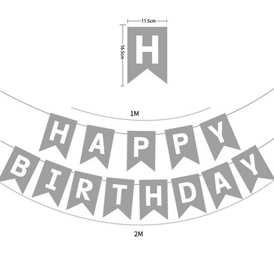 Gimtadienio tortas Vėliavos viršus Kepimo dekoravimo įrankiai Medinis popierius Linksmo gimtadienio vakarėlio dekoro dalykėliai Reklamjuostė