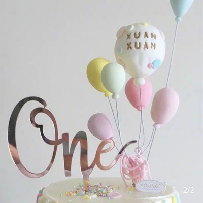 Jauni koka uzlikas One Baby Happy Birthday Cake toppers Love One Jaundzimušā dzimšanas dienas kūkas pildījums mazuļa dzimšanas dienas svinību kūkas dekorēšanai