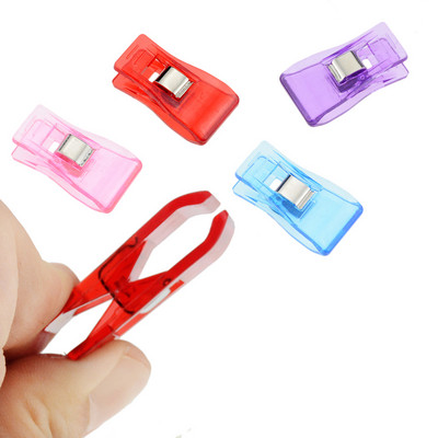 10Pcs/Pack Colorful  3.6*1.8cm Plastic Clothing Clips Hemming Sewing Tools Sewing Accessories Sewing DIY Patchwork Clip