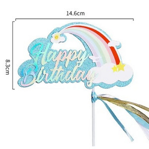 1PS Kūdikių maudymosi kepimas TortasTopper Vakarėlio vėliava Gimtadienio kepuraitė Reklamjuostė Žvaigždė Meilės baliono ženklas Vestuvėms Linksmo vakarėlio torto dekoravimo reikmenys