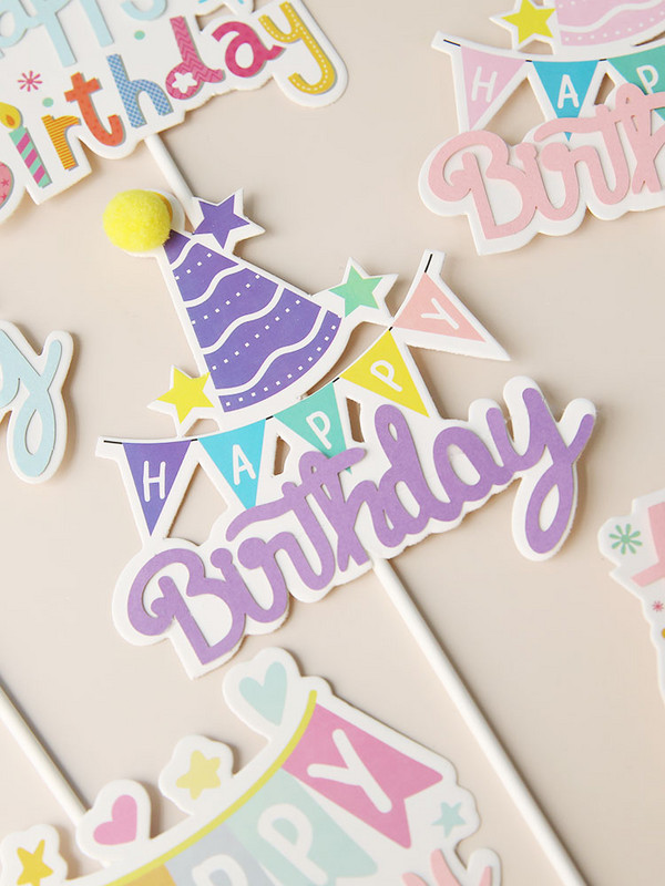 1PS Kūdikių maudymosi kepimas TortasTopper Vakarėlio vėliava Gimtadienio kepuraitė Reklamjuostė Žvaigždė Meilės baliono ženklas Vestuvėms Linksmo vakarėlio torto dekoravimo reikmenys