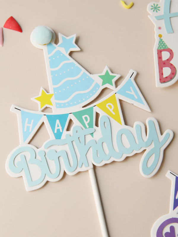 1PS Kūdikių maudymosi kepimas TortasTopper Vakarėlio vėliava Gimtadienio kepuraitė Reklamjuostė Žvaigždė Meilės baliono ženklas Vestuvėms Linksmo vakarėlio torto dekoravimo reikmenys