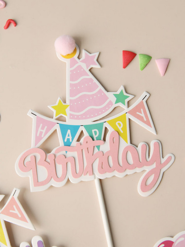1PS Kūdikių maudymosi kepimas TortasTopper Vakarėlio vėliava Gimtadienio kepuraitė Reklamjuostė Žvaigždė Meilės baliono ženklas Vestuvėms Linksmo vakarėlio torto dekoravimo reikmenys