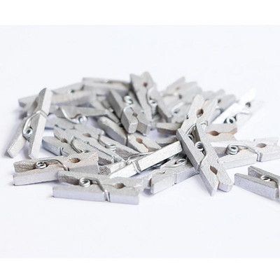 100db/tétel Mini arany ezüst fa kapcsok 2,5x0,3 cm rugós fa kapcsok DTY ruhacsipeszhez Craft Decor snack klipek fotókapcsok csapok