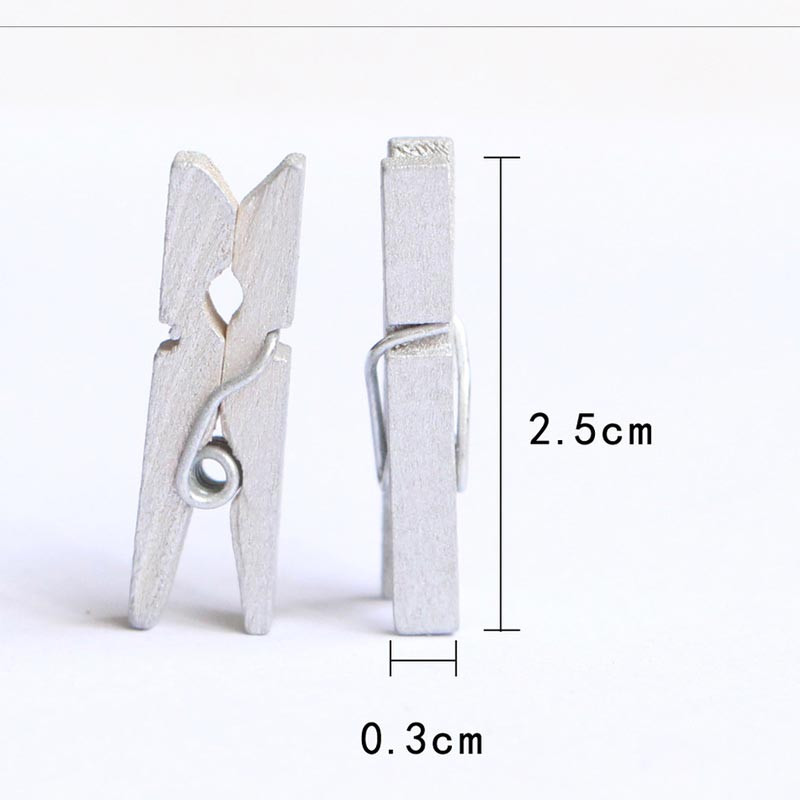 100db/tétel Mini arany ezüst fa kapcsok 2,5x0,3 cm rugós fa kapcsok DTY ruhacsipeszhez Craft Decor snack klipek fotókapcsok csapok