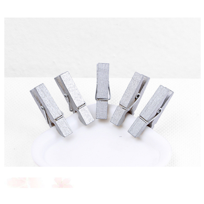 100db/tétel Mini arany ezüst fa kapcsok 2,5x0,3 cm rugós fa kapcsok DTY ruhacsipeszhez Craft Decor snack klipek fotókapcsok csapok