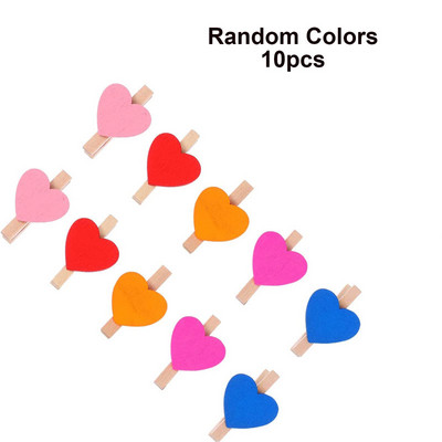 10/20 τμχ Ξύλινα κλιπ καρδιάς Μίνι χρωματιστά μανταλάκια για χειροτεχνία Κρεμαστά κλιπ φωτογραφιών Μικρές καρφίτσες χειροτεχνίας για διακόσμηση πάρτι χειροτεχνίας DIY