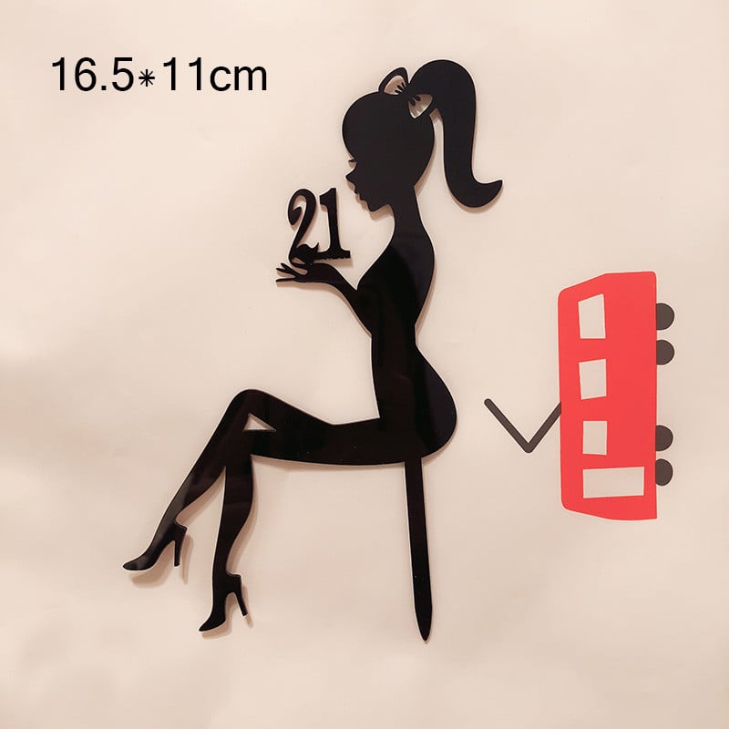 Raudoni aukštakulniai ponios su gimtadieniu akriliniai tortų papuošimai mergaičių vestuvinių tortų apmušalai 16 18 21 gimtadienio tortų papuošimai