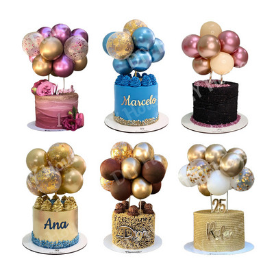 10 bucăți 5 inch cu balon din metal pentru tort, baloane confetti în formă de nor pentru ziua de naștere, baby shower, decorațiuni pentru petrecerea de nuntă, consumabile pentru casă