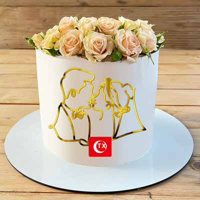 Boldog születésnapot Cake Topper Art terhes nő akril arany baba lábnyom hölgy arc esküvői torta topper party tortadíszek