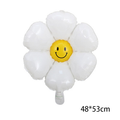 Balon mic cu margarete de dimensiuni mari, jucărie de desene animate pentru copii, balon cu flori, decorare pentru petrecerea de naștere, floare de soare, balon din folie de aluminiu