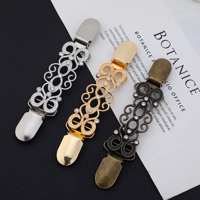 Sweater Cardigan Clip Shawl Duck-mouth Clips Flexible Beaded Pearl Pin Brooch Shawl Shirt Collar Buckles For Clothing Decoration
