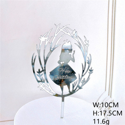 Topper pentru tort cu unicorn cu animale, la mulți ani, cu girafă colorată, pentru cupcake acrilic, pentru decorațiuni pentru tort de petrecere cu unicorn