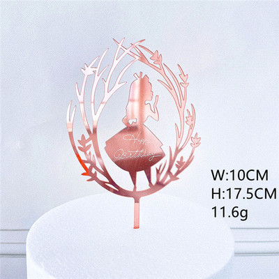 Topper pentru tort cu unicorn cu animale, la mulți ani, cu girafă colorată, pentru cupcake acrilic, pentru decorațiuni pentru tort de petrecere cu unicorn