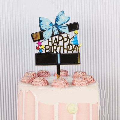 Topper pentru tort cu unicorn cu animale, la mulți ani, cu girafă colorată, pentru cupcake acrilic, pentru decorațiuni pentru tort de petrecere cu unicorn