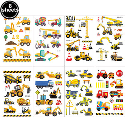 Mini Decorare petrecere de constructii Petrecere La multi ani Camion de constructii Excavator Baieti Jucarii Baricade Cake Toppers Decoratiuni