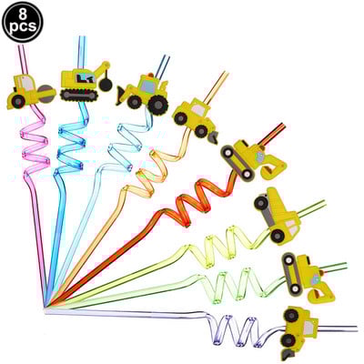 Mini Decorare petrecere de constructii Petrecere La multi ani Camion de constructii Excavator Baieti Jucarii Baricade Cake Toppers Decoratiuni