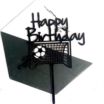 Акрилна футболна спортна тема за момче Честит рожден ден Торта за торта Карикатура Детски футбол Декорация на торта за рожден ден Консумативи за парти