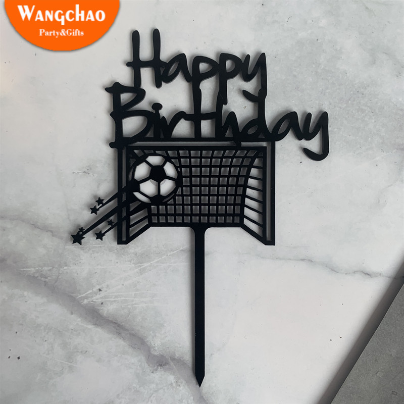Acrilic Băiat Fotbal Sport Temă La Mulți Ani Tort Topper Desene Animat Copii Fotbal Decorare Tort Aniversare Rechizite pentru petreceri