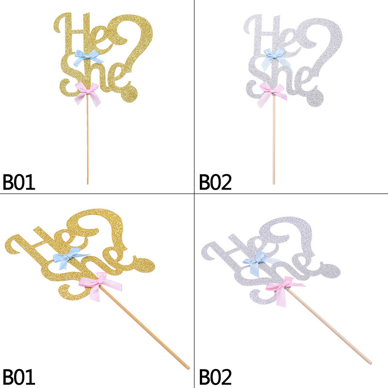 1gab/2gab zelta sudraba mirdzoši kūkas virsmateriāli Dzimums, kas atklāj mazuļu meitenes puiša dzimšanas dienas unikālo kūkas virskārtas dekorēšanas materiālu 75