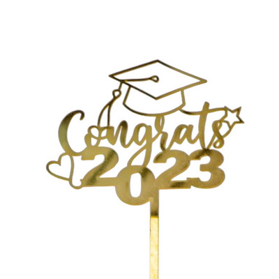 2023-as ballagási torta dekoráció akril gratuláció osztályok fekete arany akril fedők az érettségi torta kellékeihez