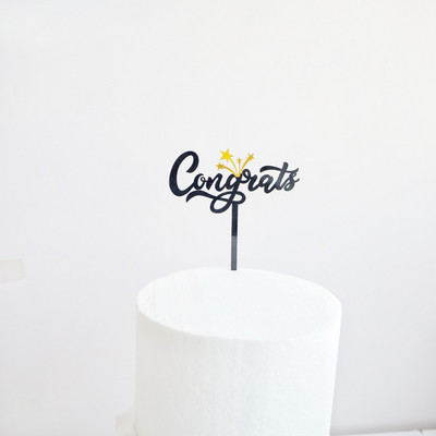 2023-as ballagási torta dekoráció akril gratuláció osztályok fekete arany akril fedők az érettségi torta kellékeihez