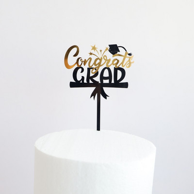 2023-as ballagási torta dekoráció akril gratuláció osztályok fekete arany akril fedők az érettségi torta kellékeihez