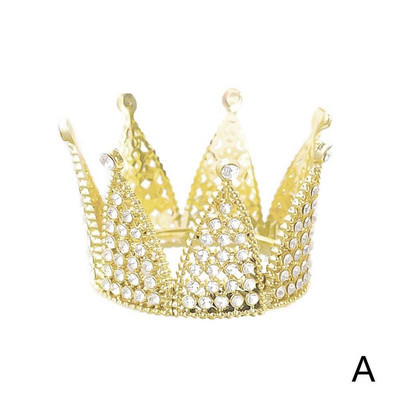 Mini kroonprintsessi topper kristallpärli tiaara lastele juuksekaunistused pulmadeks sünnipäevapeoks Tordi kaunistamiseks Q1n0