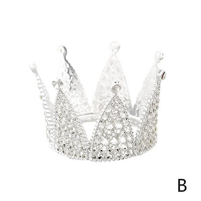 Mini kroonprintsessi topper kristallpärli tiaara lastele juuksekaunistused pulmadeks sünnipäevapeoks Tordi kaunistamiseks Q1n0