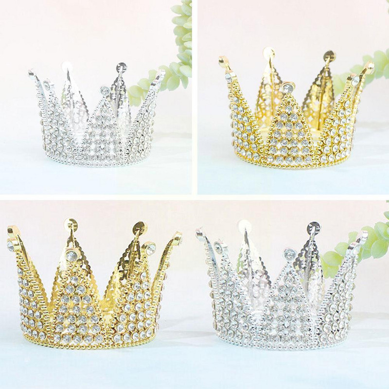 Mini kroonprintsessi topper kristallpärli tiaara lastele juuksekaunistused pulmadeks sünnipäevapeoks Tordi kaunistamiseks Q1n0