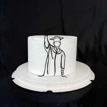 Докторска шапка Абитуриентско парти Топери за торта Акрилни поздравления Дипломиране за студенти Декорации за торта за дипломиране