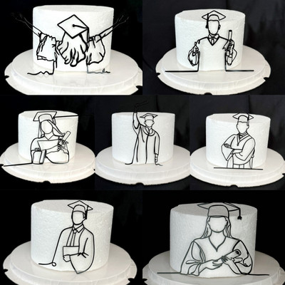 Doktorimüts Lõpupeo tordikatted Akrüülist Õnnitlused Lõpupidu õpilastele Lõpupeo tordikaunistused