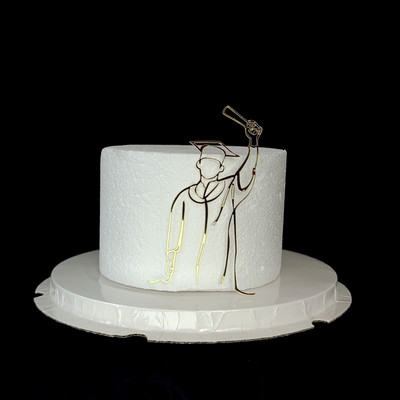 Doktorantūros skrybėlė Baigimo vakarėlio tortų apmušalai Akriliniai sveikinimai Išleistuvės studentams Išleistuvių vakarėlio tortų papuošimai