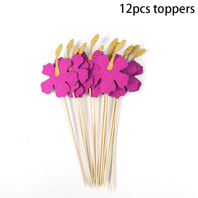 Nyári Születésnapi Party Tortafeltétek Cupcake Decor Flamingo Ananász Aloha Tortadíszítő Kellékek Trópusi Hawaii Partyhoz