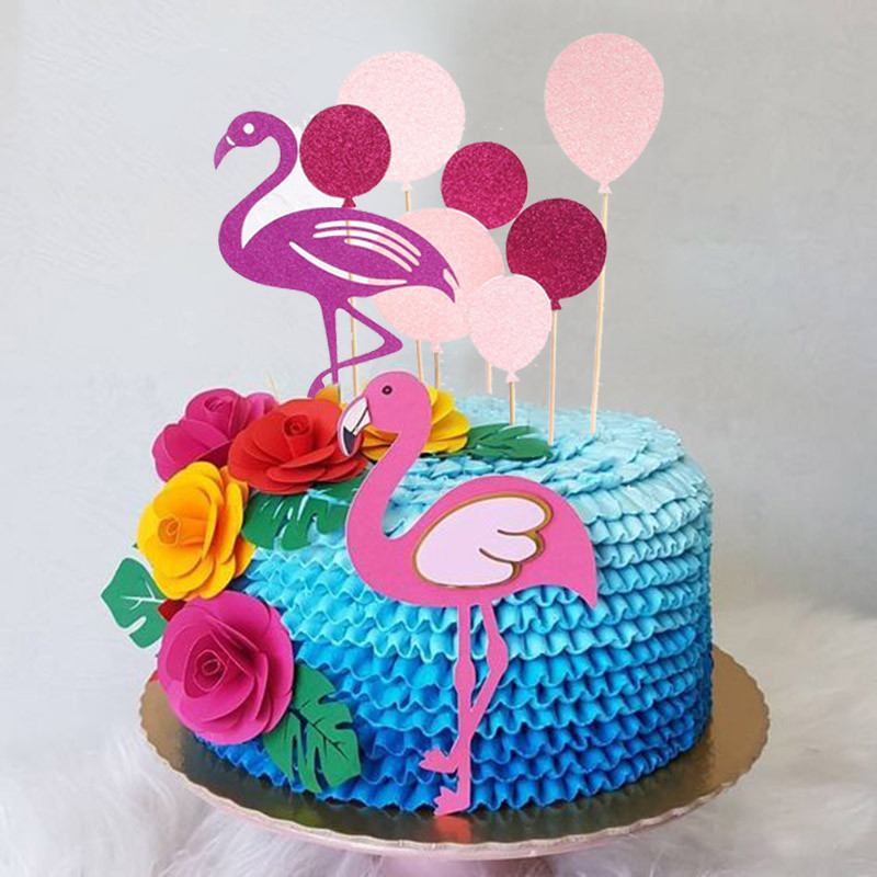 Nyári Születésnapi Party Tortafeltétek Cupcake Decor Flamingo Ananász Aloha Tortadíszítő Kellékek Trópusi Hawaii Partyhoz