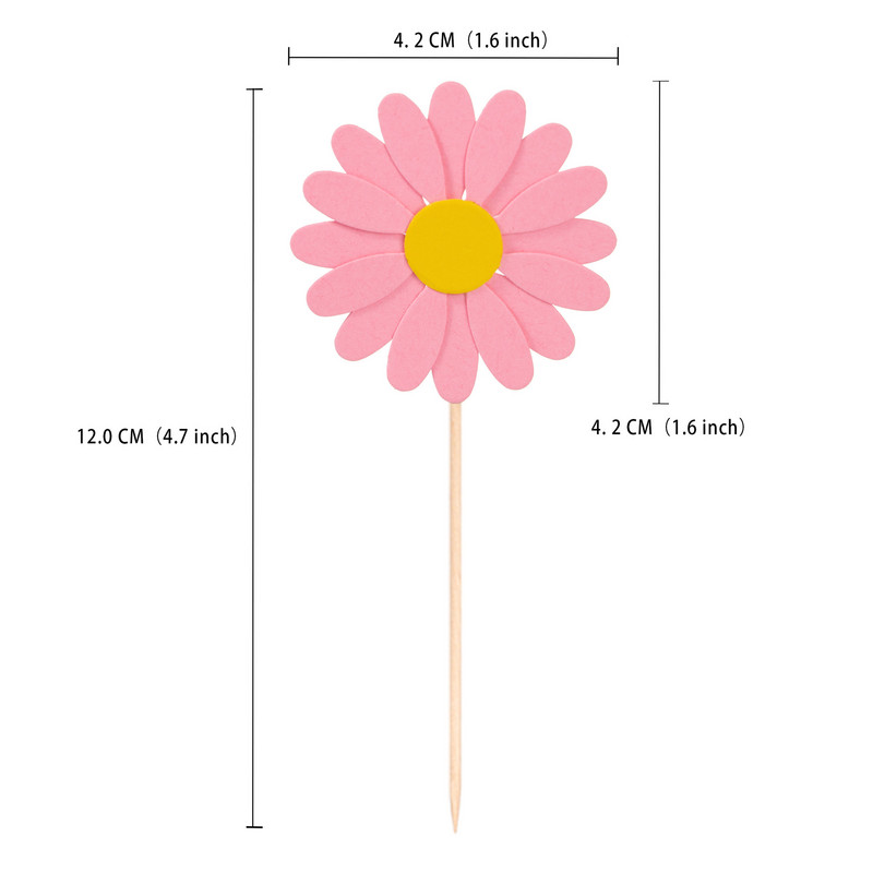 24gab. Balts Rozā Dzeltens Daudzslāņu 3D Margrietiņas Ziedu Tortes Kāzu Daudz laimes Dzimšanas Dienas Svētku Dekors Bērnu Baby Shower Cake Decor