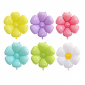 1gab liels balts margrietiņas alumīnija folijas balons Macaron ziedu balons Meitenes dzimšanas dienas ballīte rotā bērnu dušas rotaļlietu hēlija bumbiņu