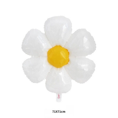 1gab liels balts margrietiņas alumīnija folijas balons Macaron ziedu balons Meitenes dzimšanas dienas ballīte rotā bērnu dušas rotaļlietu hēlija bumbiņu