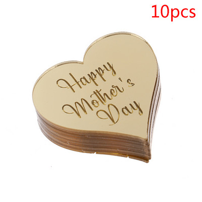 10 vnt. Su Motinos diena Tėvo diena Auksinis akrilinis torto dangtelis, skirtas mamos/tėčio gimtadienio vakarėliui papuošti