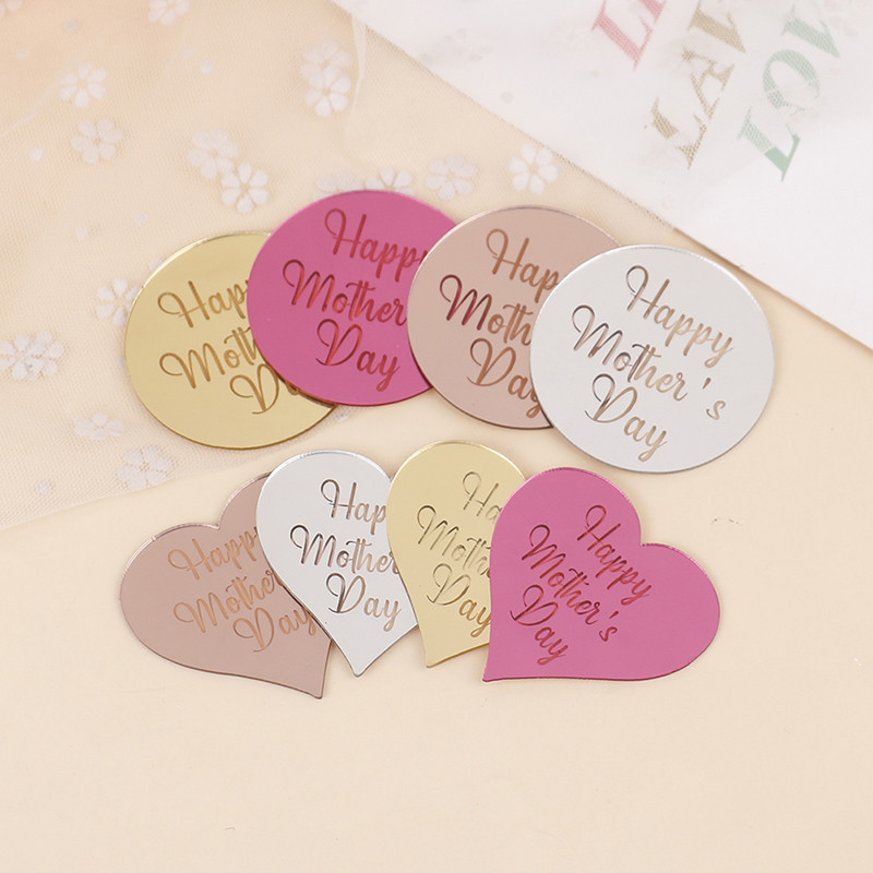 10 vnt. Su Motinos diena Tėvo diena Auksinis akrilinis torto dangtelis, skirtas mamos/tėčio gimtadienio vakarėliui papuošti