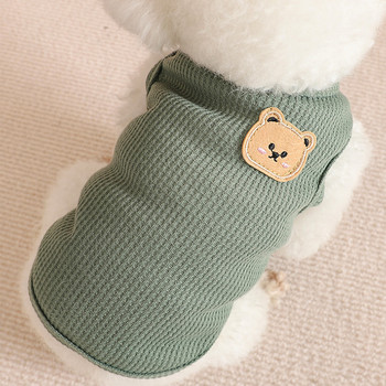 Καλοκαιρινό γιλέκο για σκύλους κατοικίδιων ζώων Bear Print Ρούχα για σκύλους Λεπτά πουλόβερ για κατοικίδια κουτάβι Μικρό σκυλί Πλέξιμο γαλλικό μπουλντόγκ Chihuahua Pug