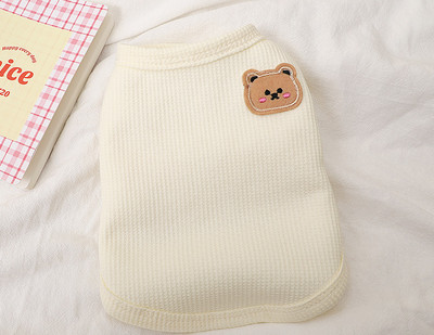 Vasaros naminio šuns liemenė Meškiukas Spausdinti Šunys Drabužiai Ploni Pet Megztinis Šuniukas Mažas Šuo Kvėpuojantis Mezgimas Prancūzų buldogas Čihuahua Mopsas