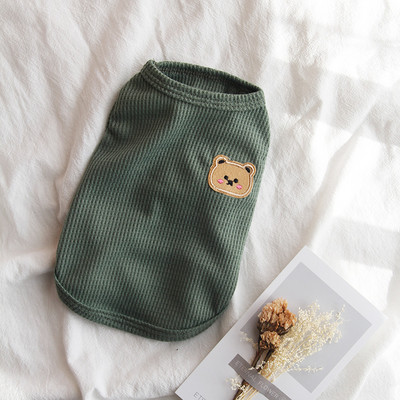 Vasaros naminio šuns liemenė Meškiukas Spausdinti Šunys Drabužiai Ploni Pet Megztinis Šuniukas Mažas Šuo Kvėpuojantis Mezgimas Prancūzų buldogas Čihuahua Mopsas