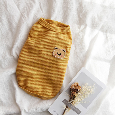 Vasaros naminio šuns liemenė Meškiukas Spausdinti Šunys Drabužiai Ploni Pet Megztinis Šuniukas Mažas Šuo Kvėpuojantis Mezgimas Prancūzų buldogas Čihuahua Mopsas