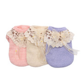 Nou câine, pisică, tricotat, pulover, cămașă cu fundul, design floral și cu fundă, pentru animale de companie, cățeluș, îmbrăcăminte de toamnă/iarnă