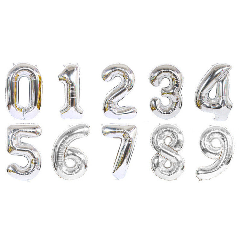 32 \ 40 colių skaitmeninės folijos helio balionas 0-9 balti juodi vaikų žaislai suaugusiems su gimtadieniu Vestuvių vakarėlio dekoracijos Kūdikių dušas